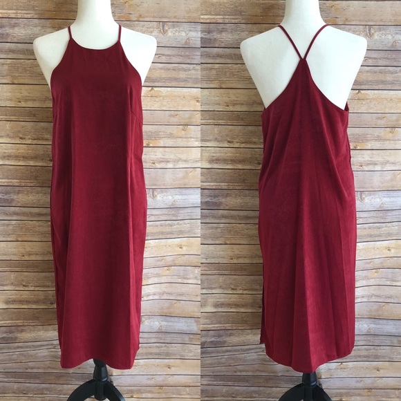 Soprano Dark Ruby High Neck Shift Dress - Picture 2 of 5